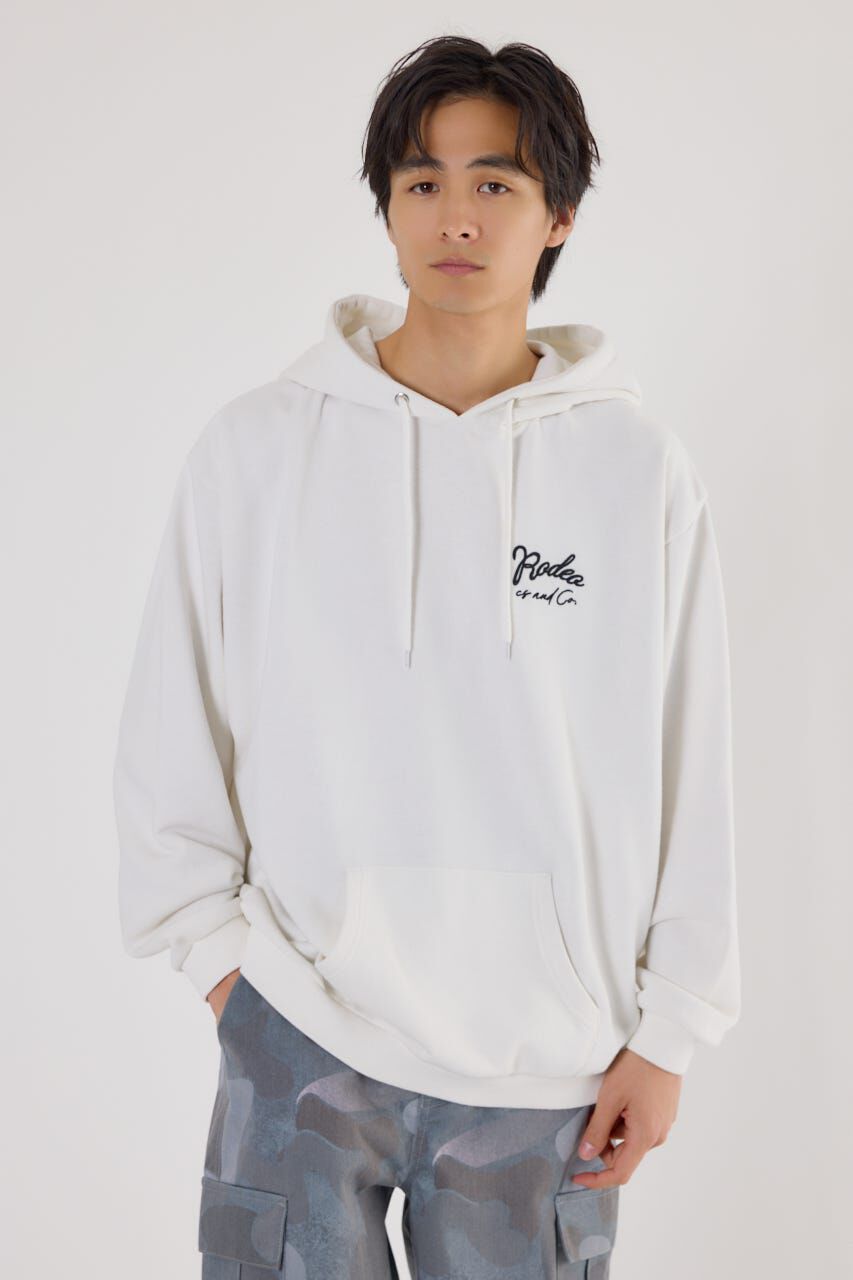 RODEO CROWNS「メンズロゴデニムパッチフーディー」|パーカー|O/WHT1