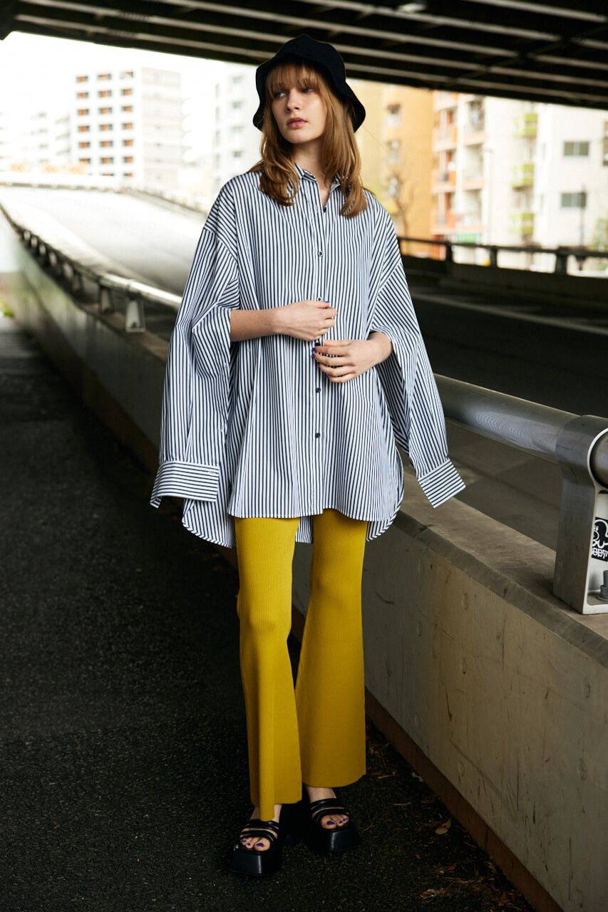 SLY「LOOSE OVER ARMSLIT STRIPE シャツ」|シャツ・ブラウス|