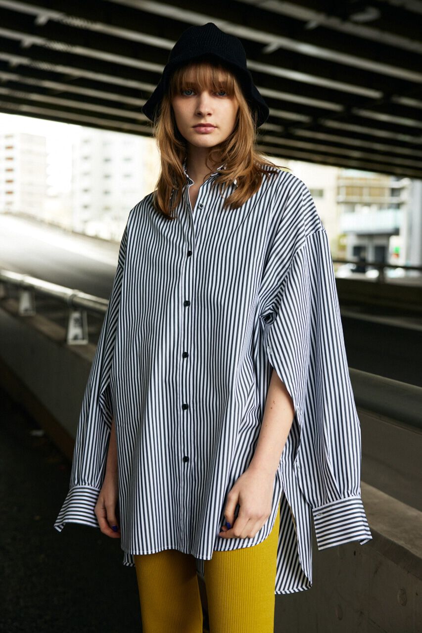 SLY「LOOSE OVER ARMSLIT STRIPE シャツ」|シャツ・ブラウス|