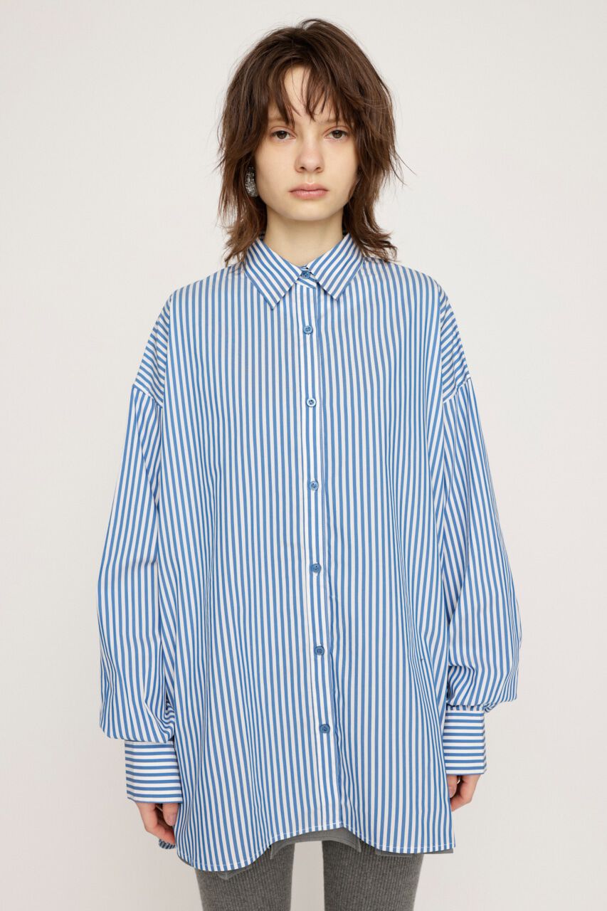 SLY「LOOSE OVER ARMSLIT STRIPE シャツ」|シャツ・ブラウス|