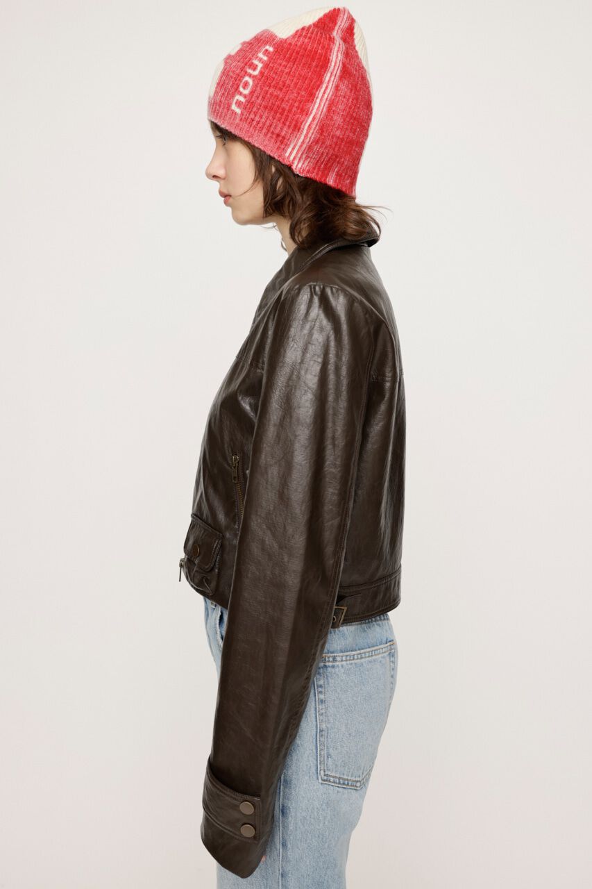 SLY「CROP F／LEATHER ZIP ジャケット」|その他|