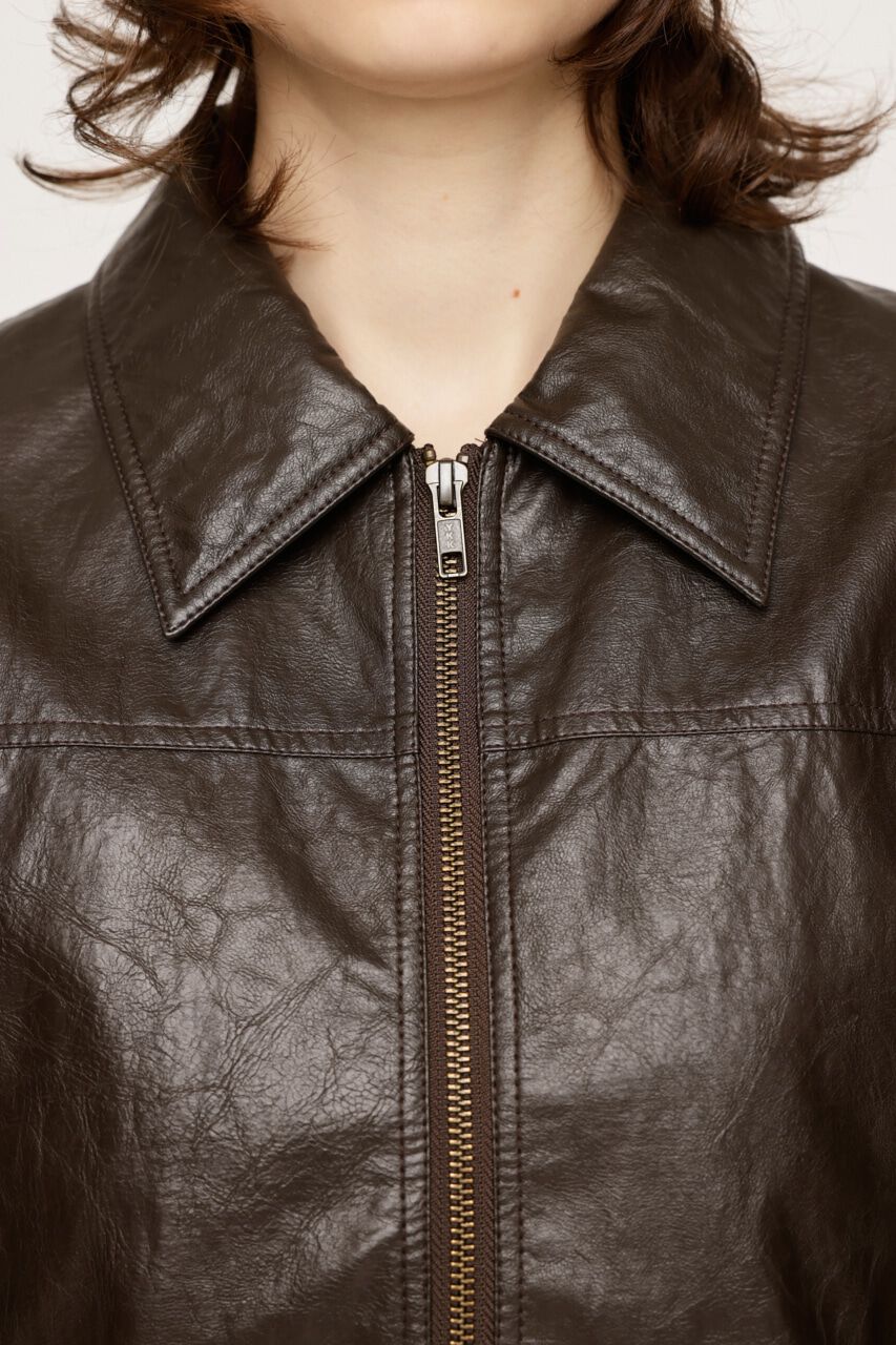 SLY「CROP F／LEATHER ZIP ジャケット」|その他|