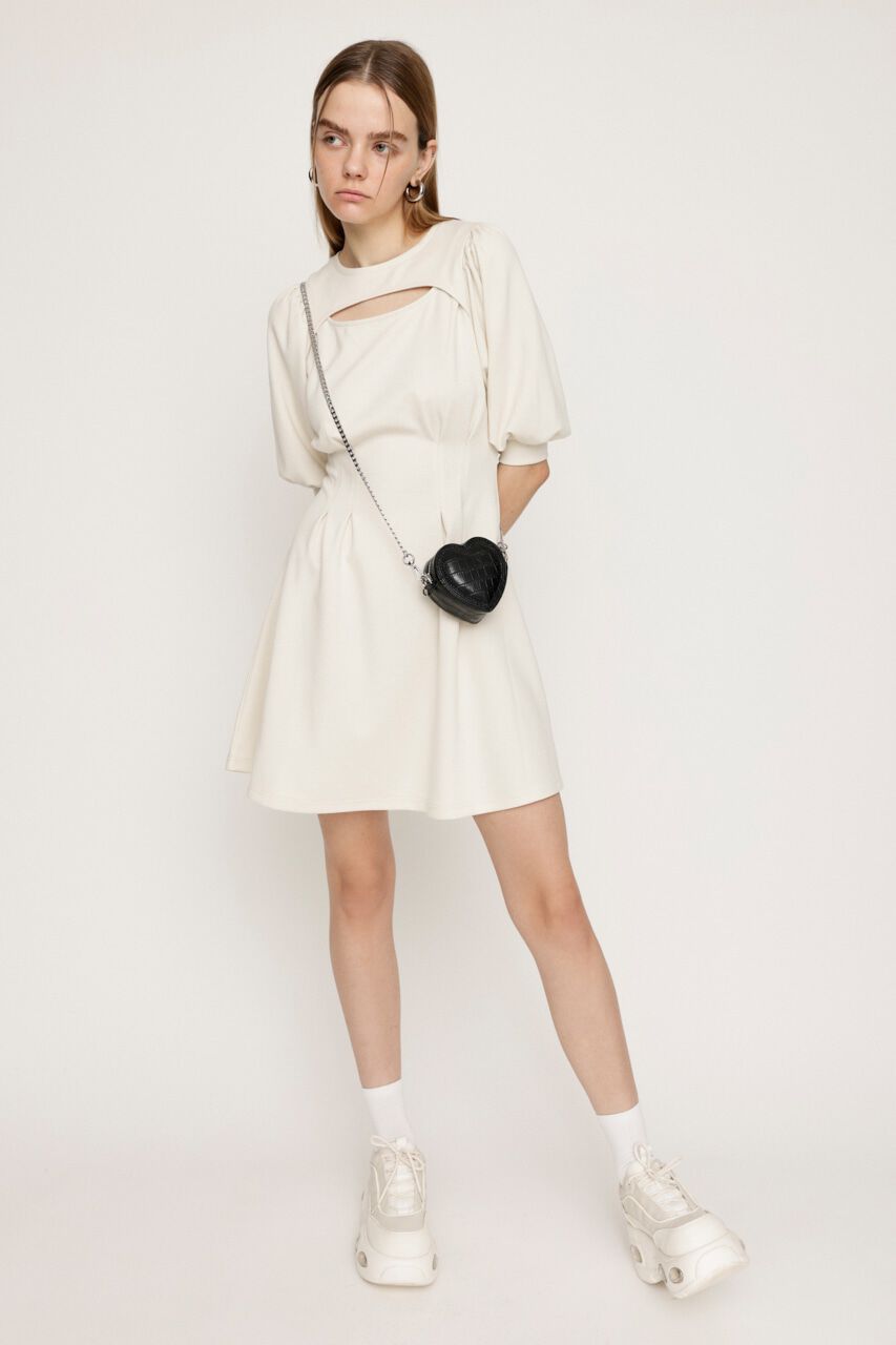 SLY「FRONT OPEN TUCK SLEEVE ショートワンピース」|ワンピース|