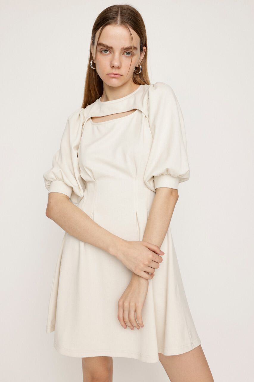 SLY「FRONT OPEN TUCK SLEEVE ショートワンピース」|ワンピース|