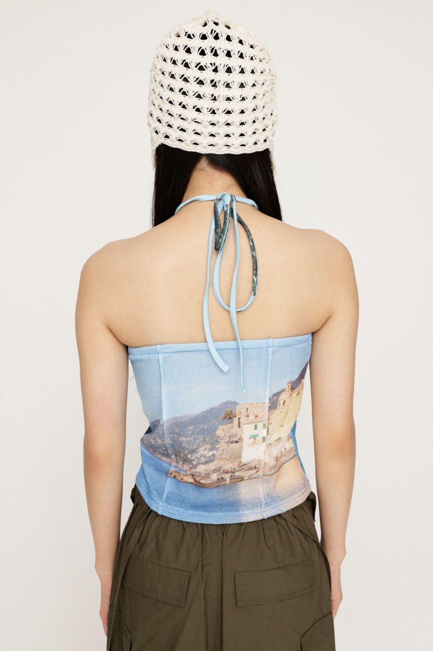 SLY「PHOTO PRINT BARE トップス」|チューブトップ|