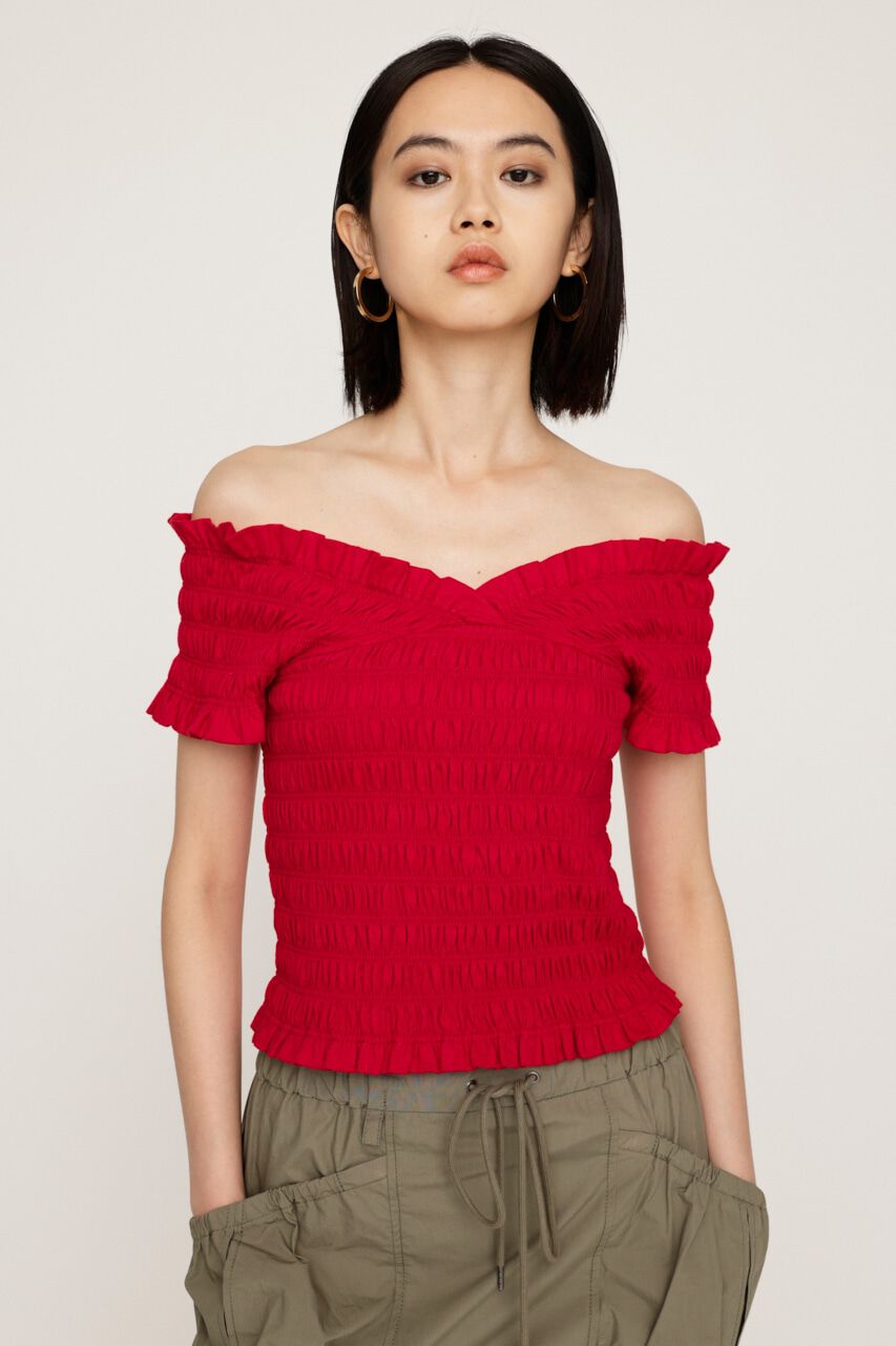 SLY「2WAY SHIRRING BUSTIER トップス」|タンクトップ|