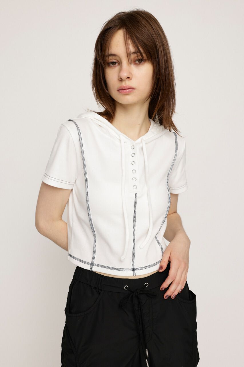 SLY「ROCK SEAM HOODIE」|Tシャツ・カットソー|O/WHT1