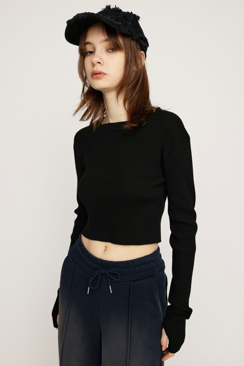 SLY「BASIC RIB トップス」|ニット・セーター|BLK