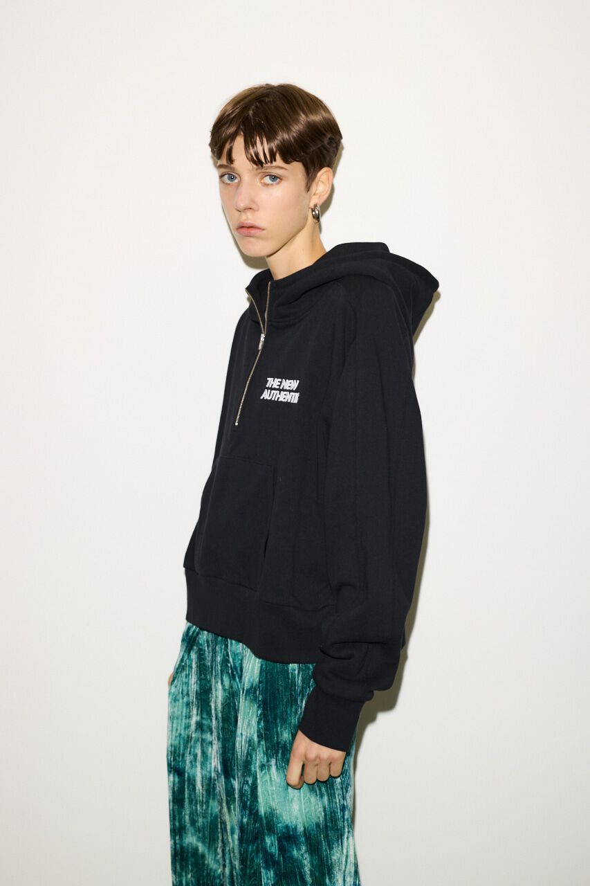SLY「HALF ZIP COTTON SW HOODIE」|パーカー|