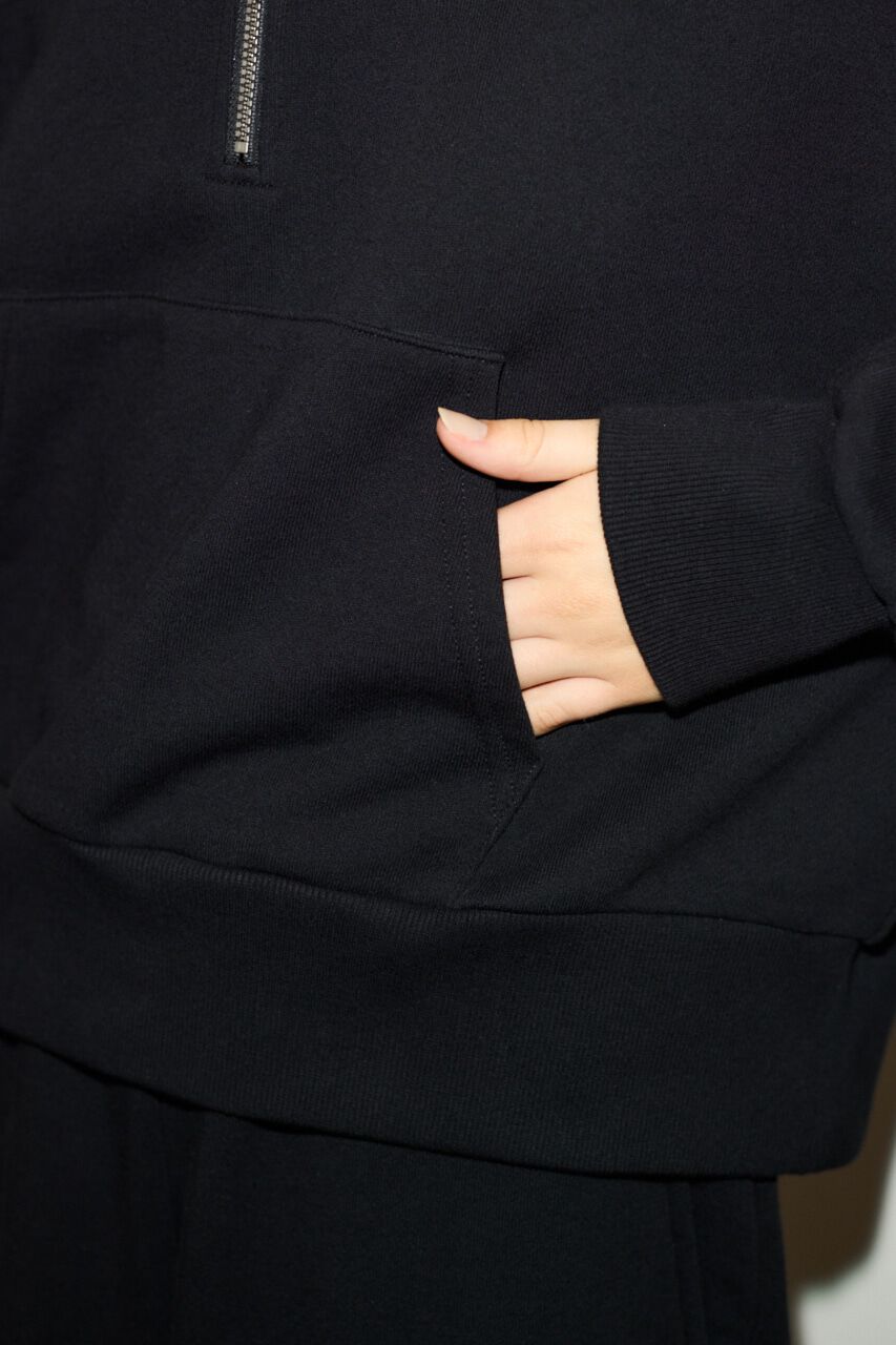 SLY「HALF ZIP COTTON SW HOODIE」|パーカー|