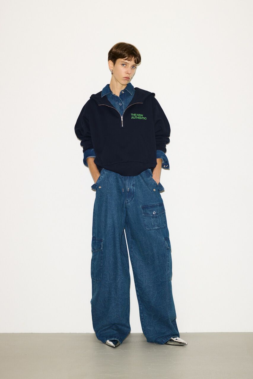 SLY「HALF ZIP COTTON SW HOODIE」|パーカー|