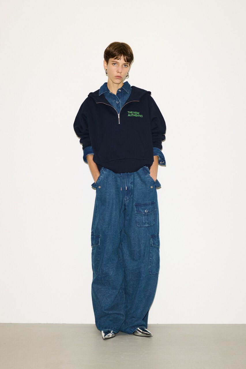 SLY「HALF ZIP COTTON SW HOODIE」|パーカー|