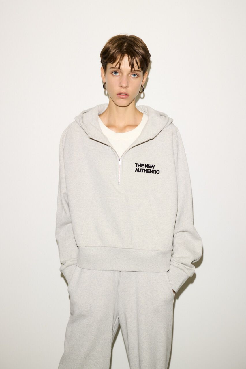 SLY「HALF ZIP COTTON SW HOODIE」|パーカー|T.GRY