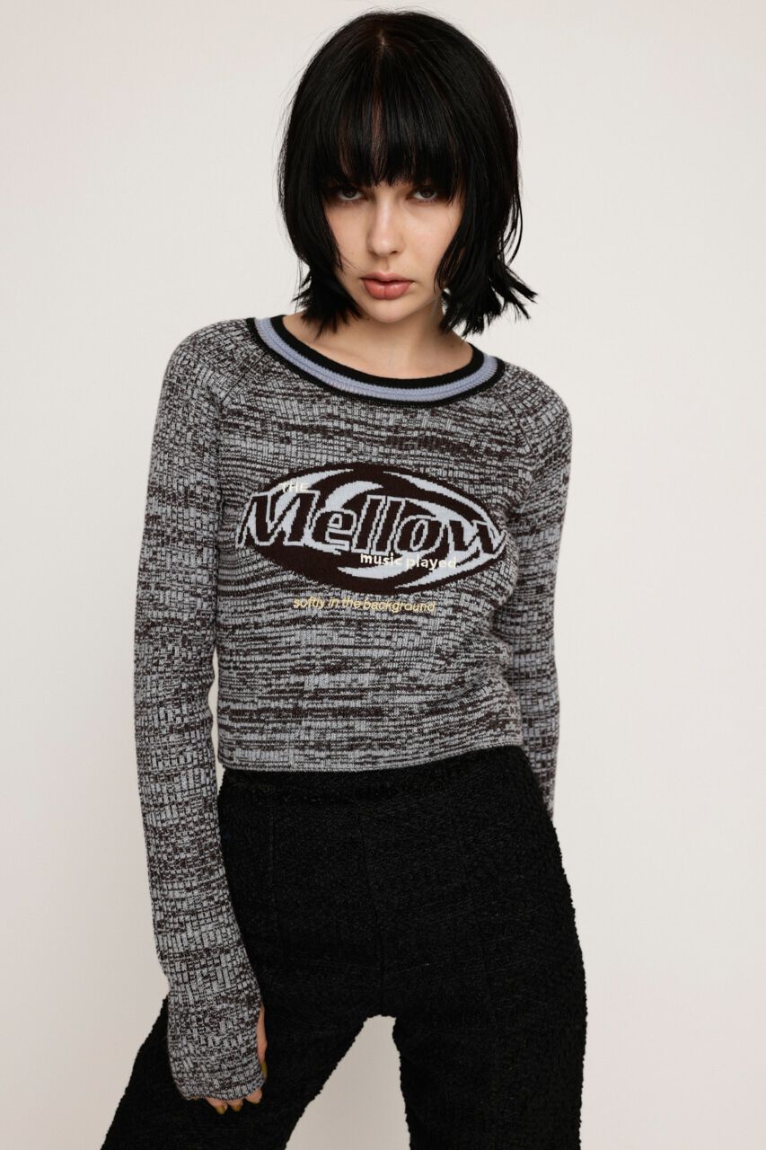 SLY「MELANGE LOGO JQ トップス」|ニット・セーター|L/BLU1