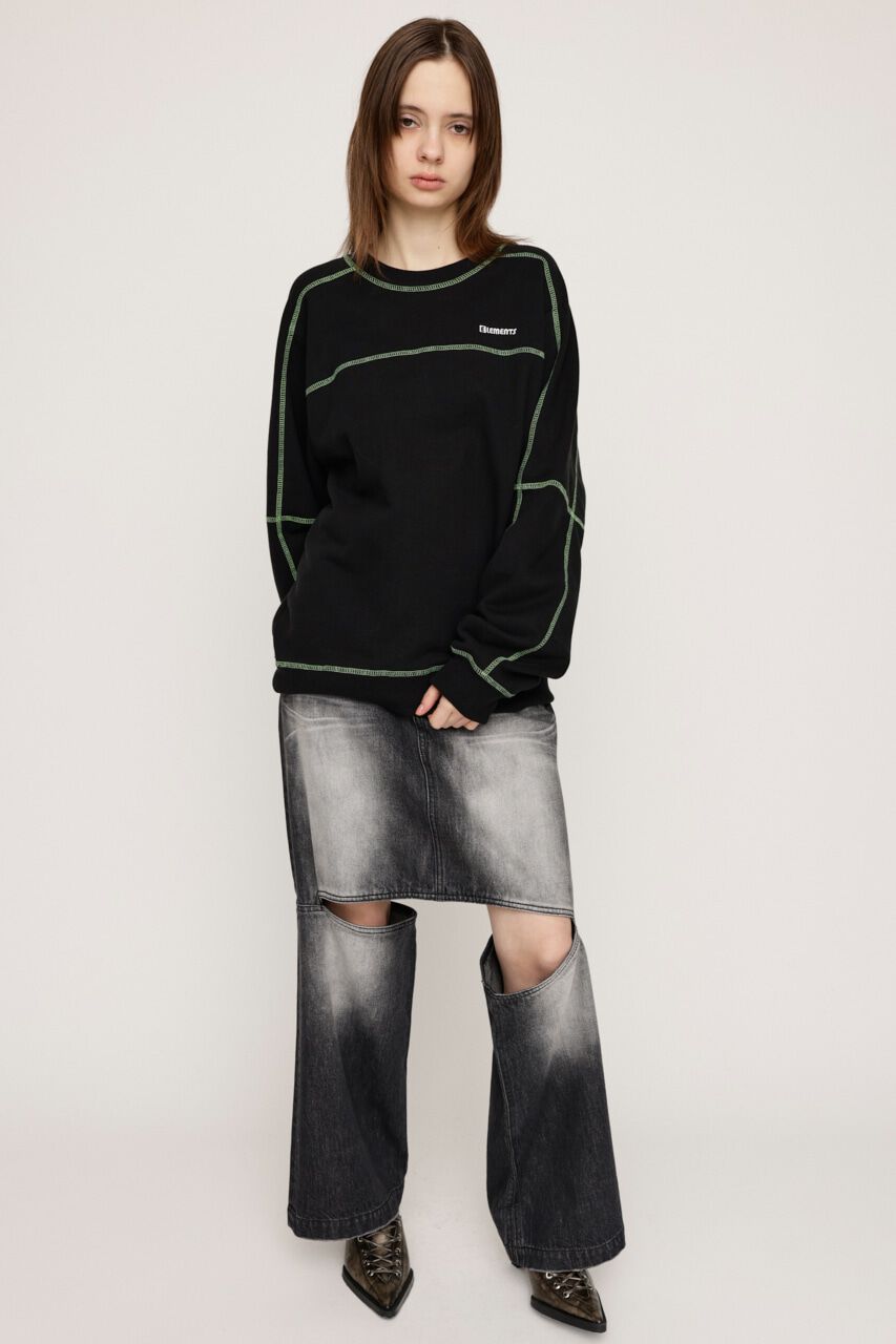 SLY「BI COLOR STITCH SW トップス」|Tシャツ・カットソー|