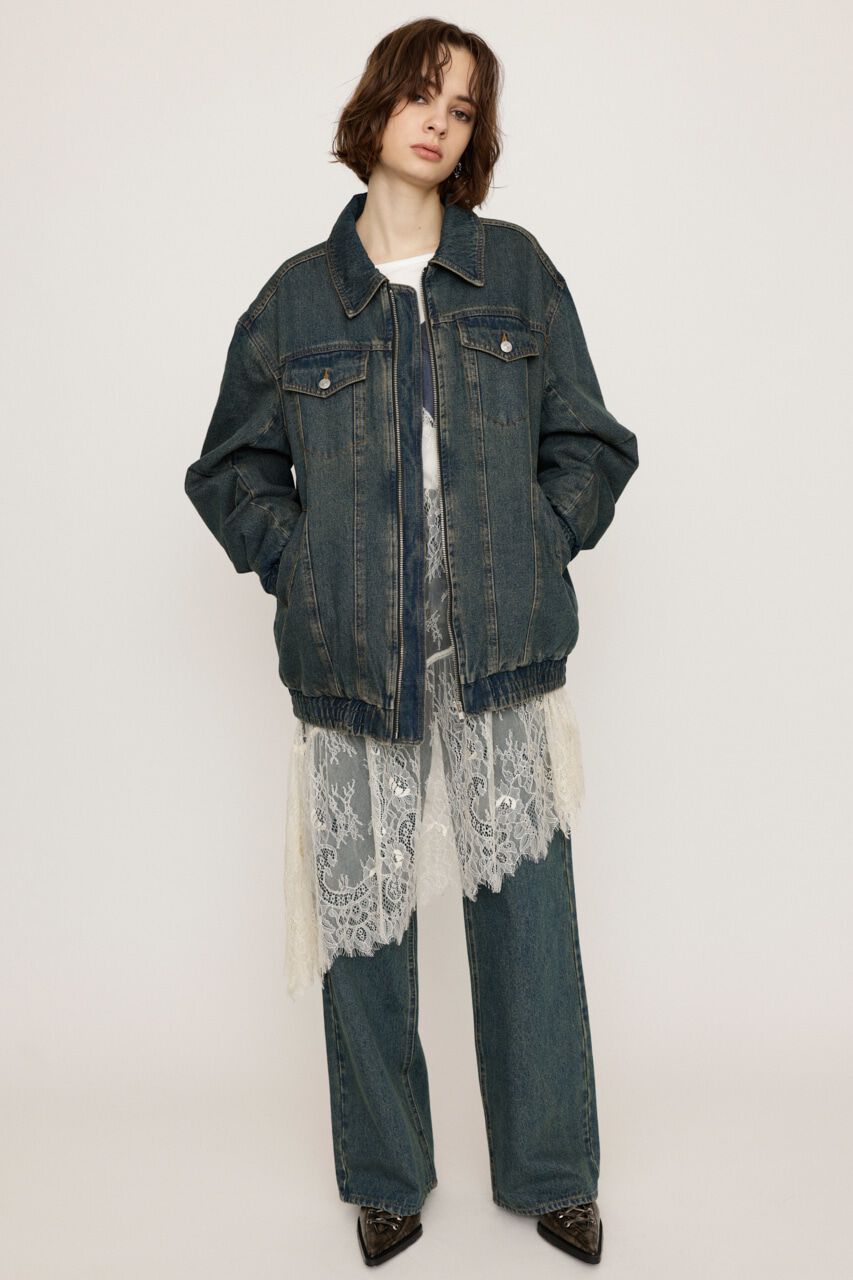 SLY「FRONT ZIP DENIM ブルゾン」|デニムジャケット|