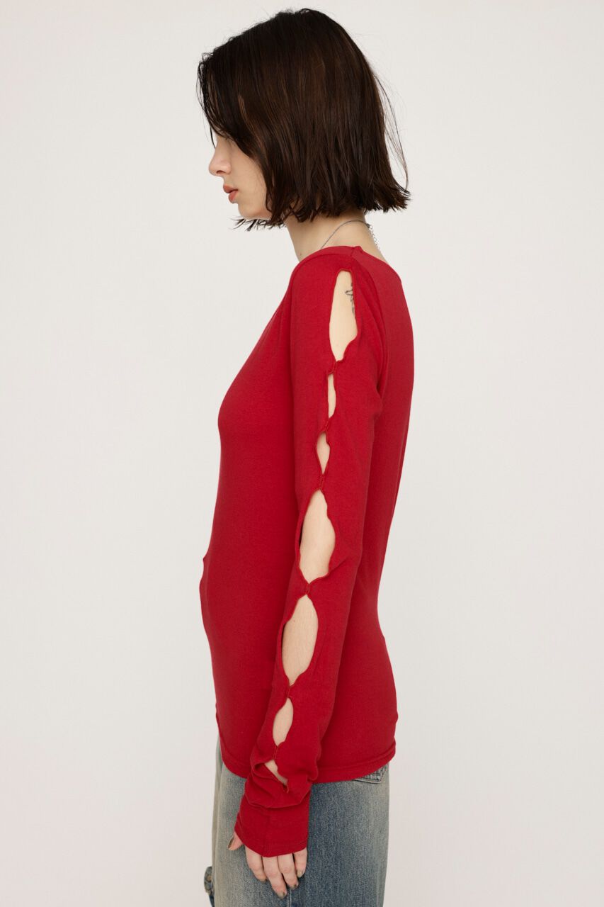 SLY「HOLE DESIGN CUT トップス」|Tシャツ・カットソー|