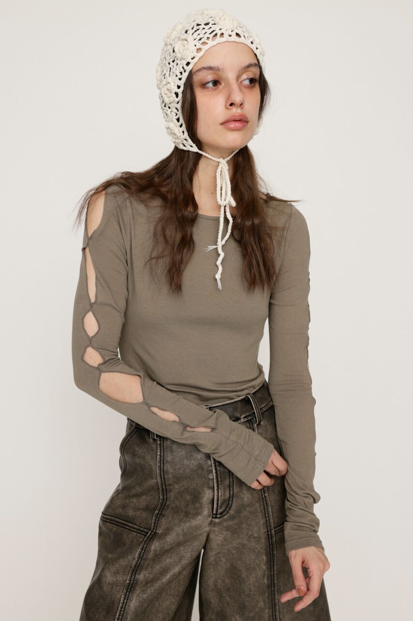 SLY「HOLE DESIGN CUT トップス」|Tシャツ・カットソー|KHA