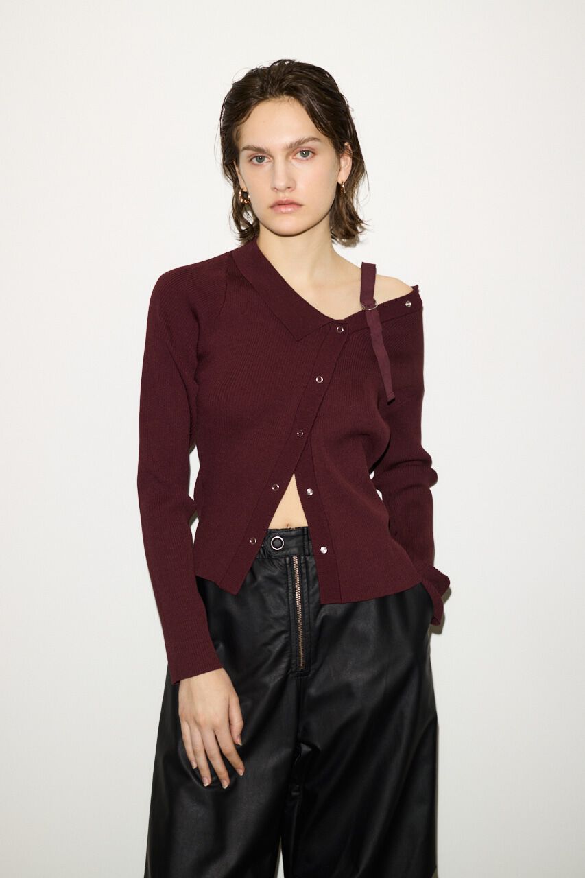 SLY「ONE SHOULDER SLANT BUTTON トップス」|ニット・セーター|BRD