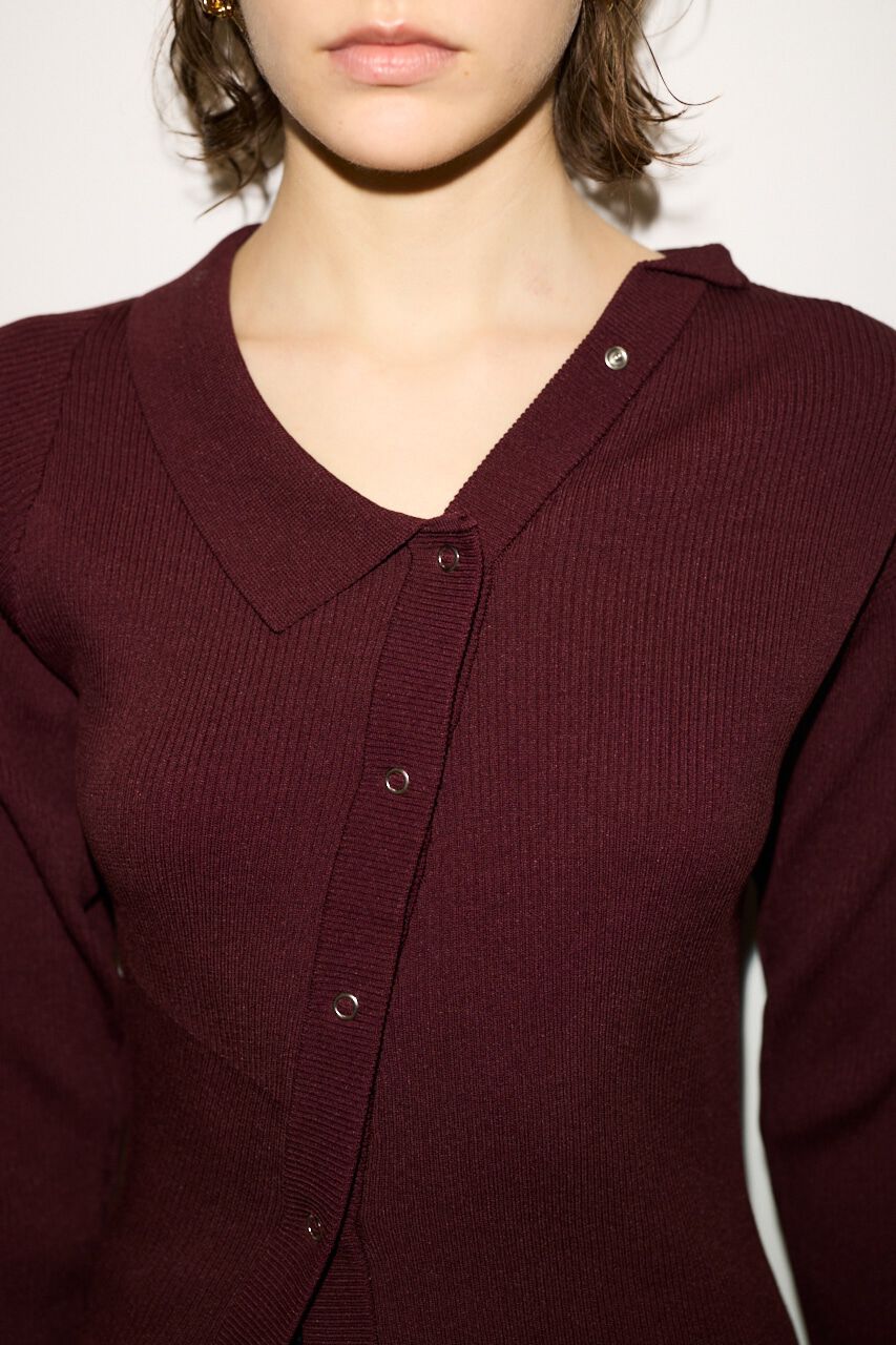 SLY「ONE SHOULDER SLANT BUTTON トップス」|ニット・セーター|