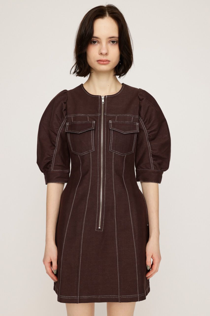 SLY「BICOLOR STITCH ショートワンピース」|ワンピース|