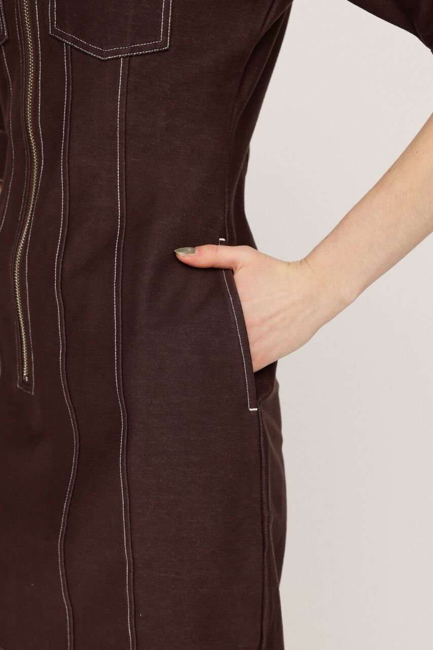 SLY「BICOLOR STITCH ショートワンピース」|ワンピース|