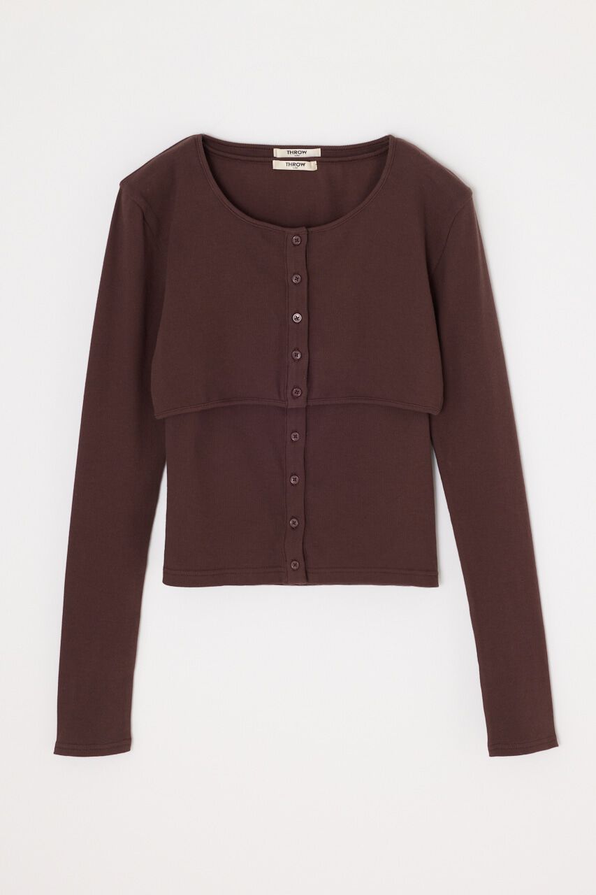 SLY「2P BUTTON L／S カーディガン」|カーディガン|BRN