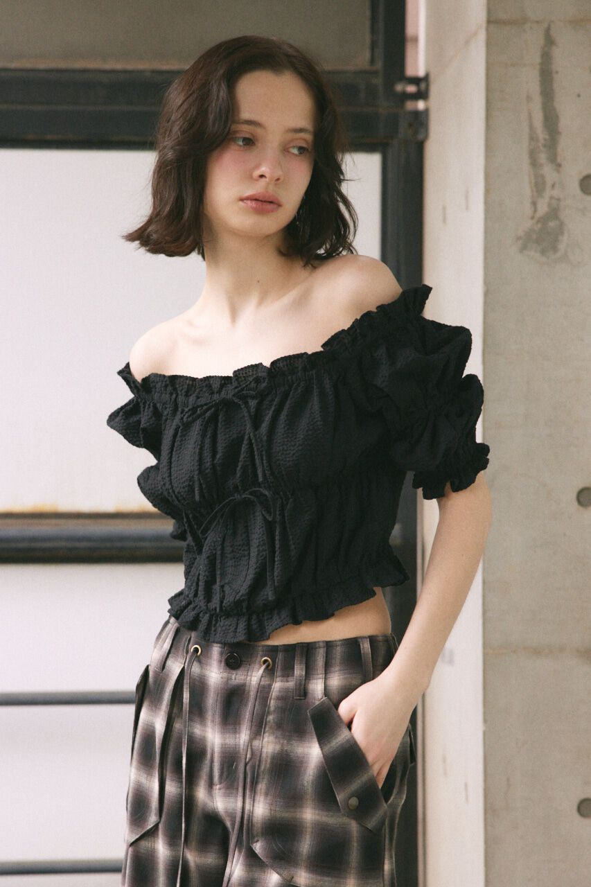 SLY「GATHER RIBBON ブラウス」|シャツ・ブラウス|