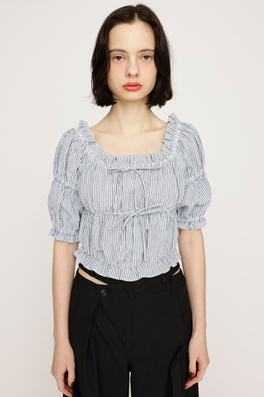 SLY「GATHER RIBBON ブラウス」|シャツ・ブラウス|