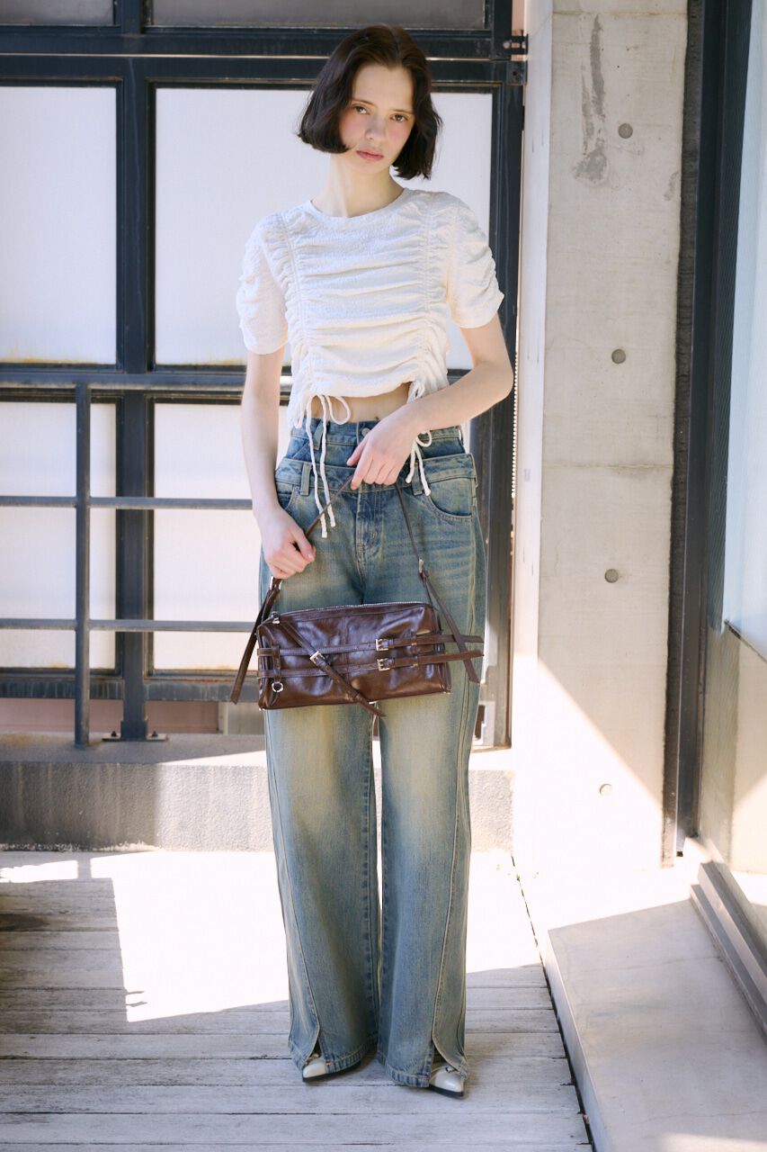 SLY「SHIRRING CUT トップス」|Tシャツ・カットソー|