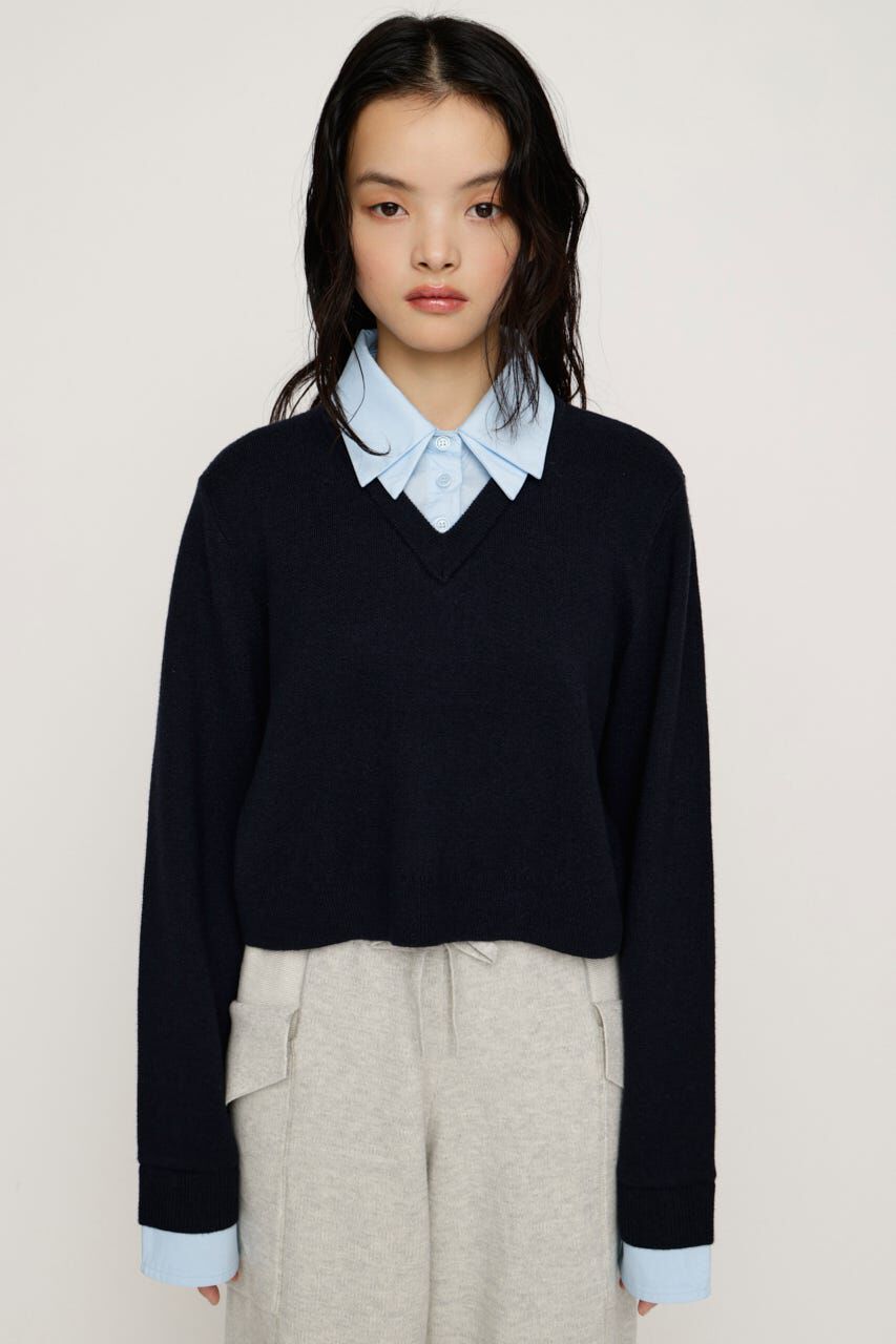 SLY「LAYERED LIKE CROP KNIT トップス」|ニット・セーター|