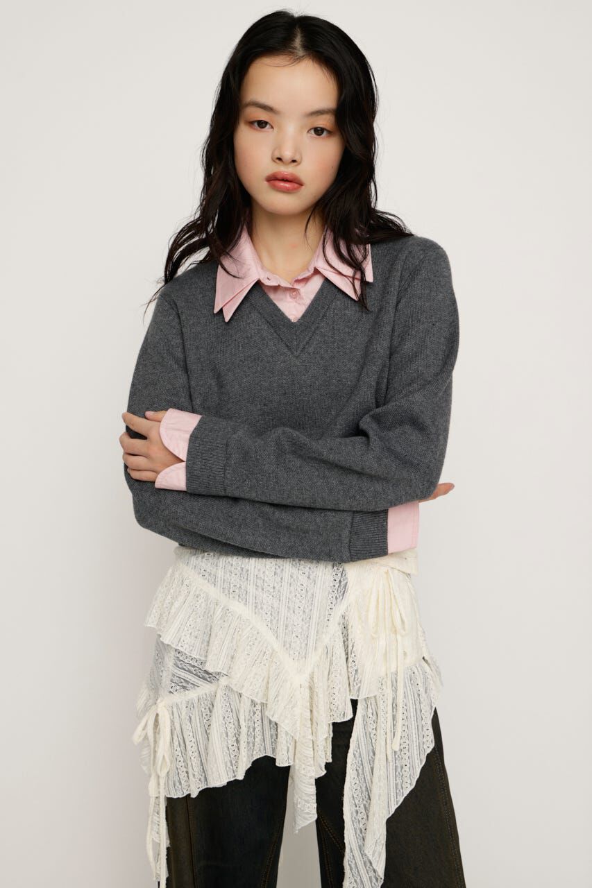 SLY「LAYERED LIKE CROP KNIT トップス」|ニット・セーター|