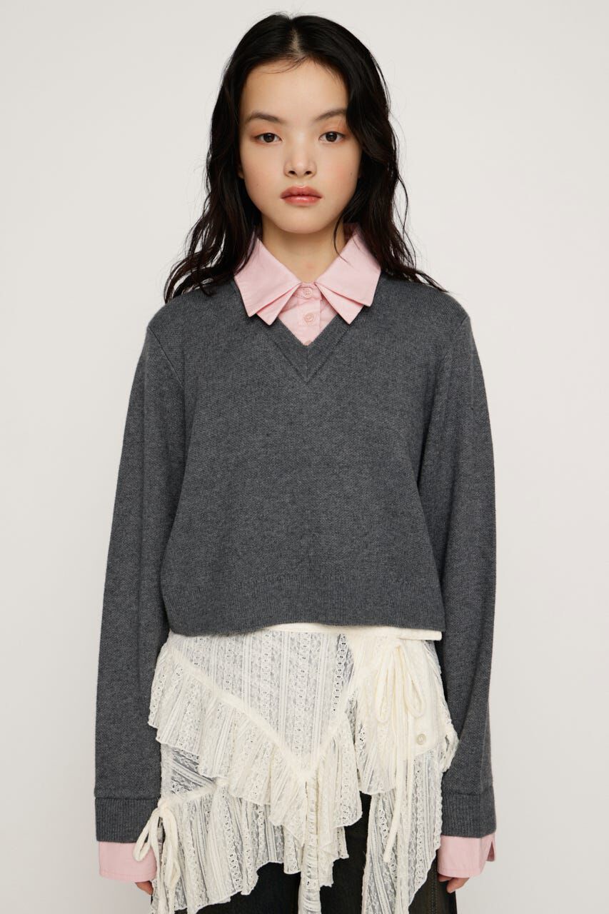 SLY「LAYERED LIKE CROP KNIT トップス」|ニット・セーター|