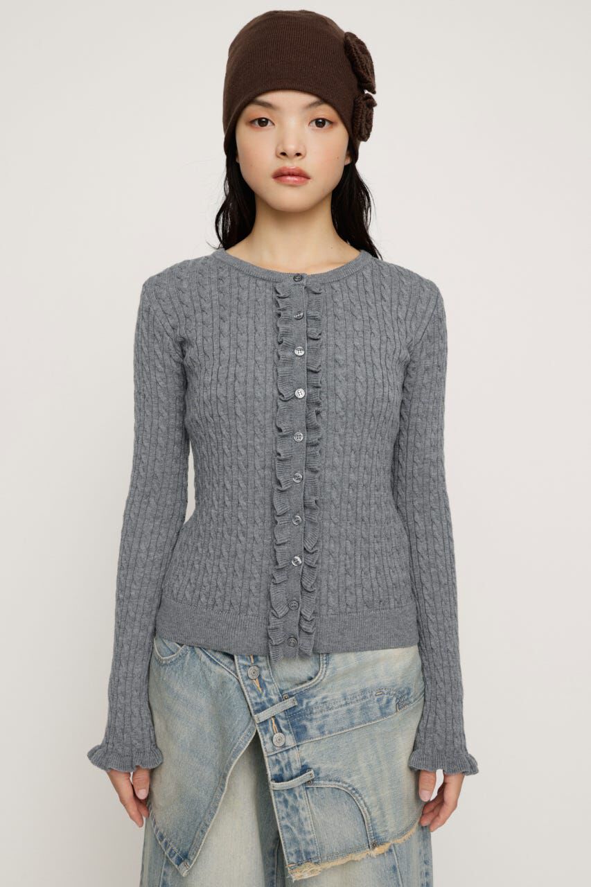 SLY「FRONT FRILL KNIT トップス」|ニット・セーター|
