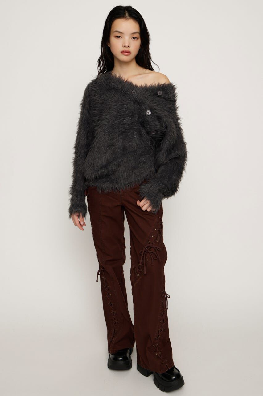 SLY「BIG SHAGGY BUTTON RIB トップス」|ニット・セーター|