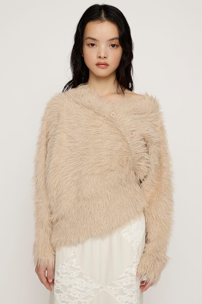 SLY「BIG SHAGGY BUTTON RIB トップス」|ニット・セーター|