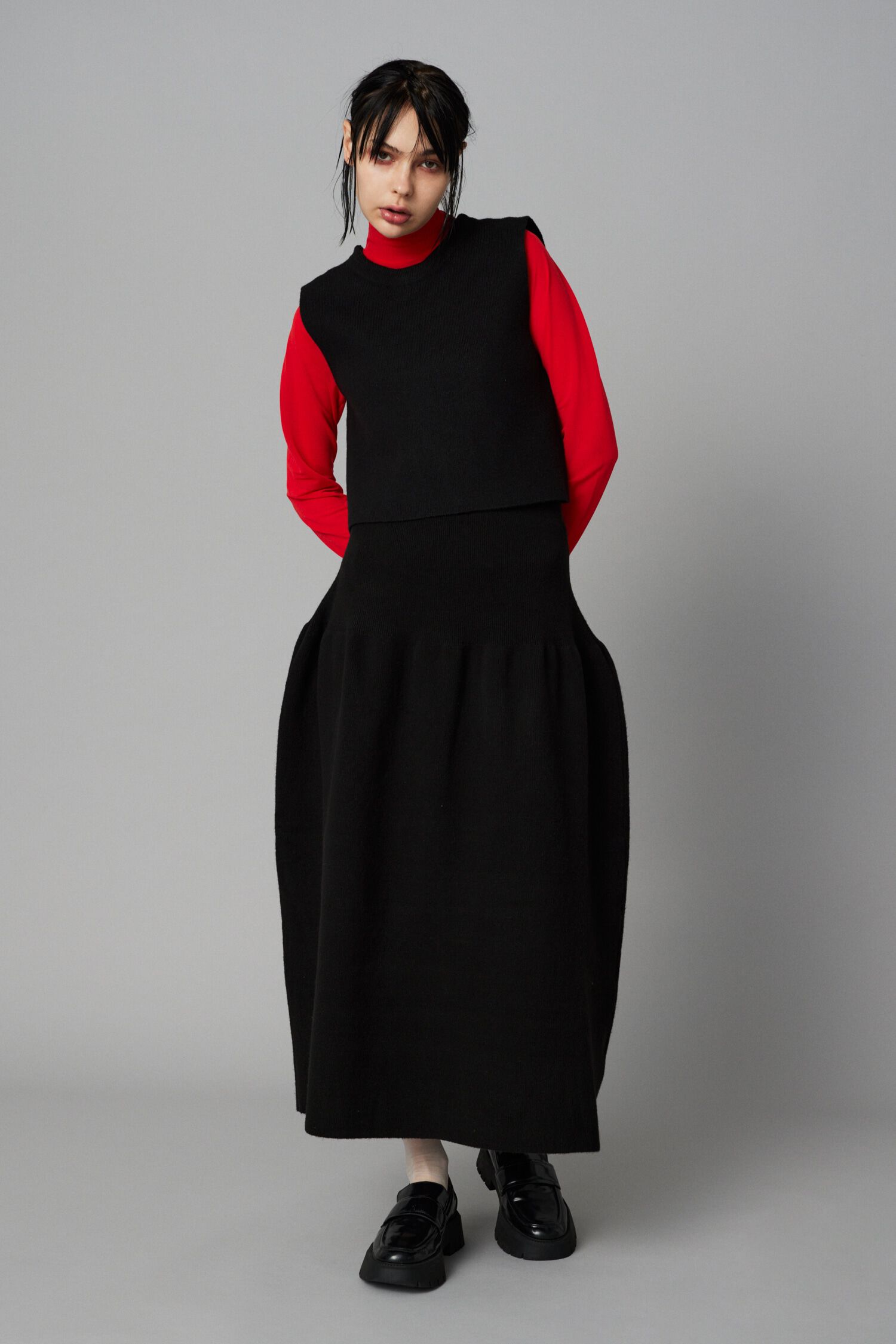 HeRIN.CYE「2way knit vest」|ニット・セーター|BLK