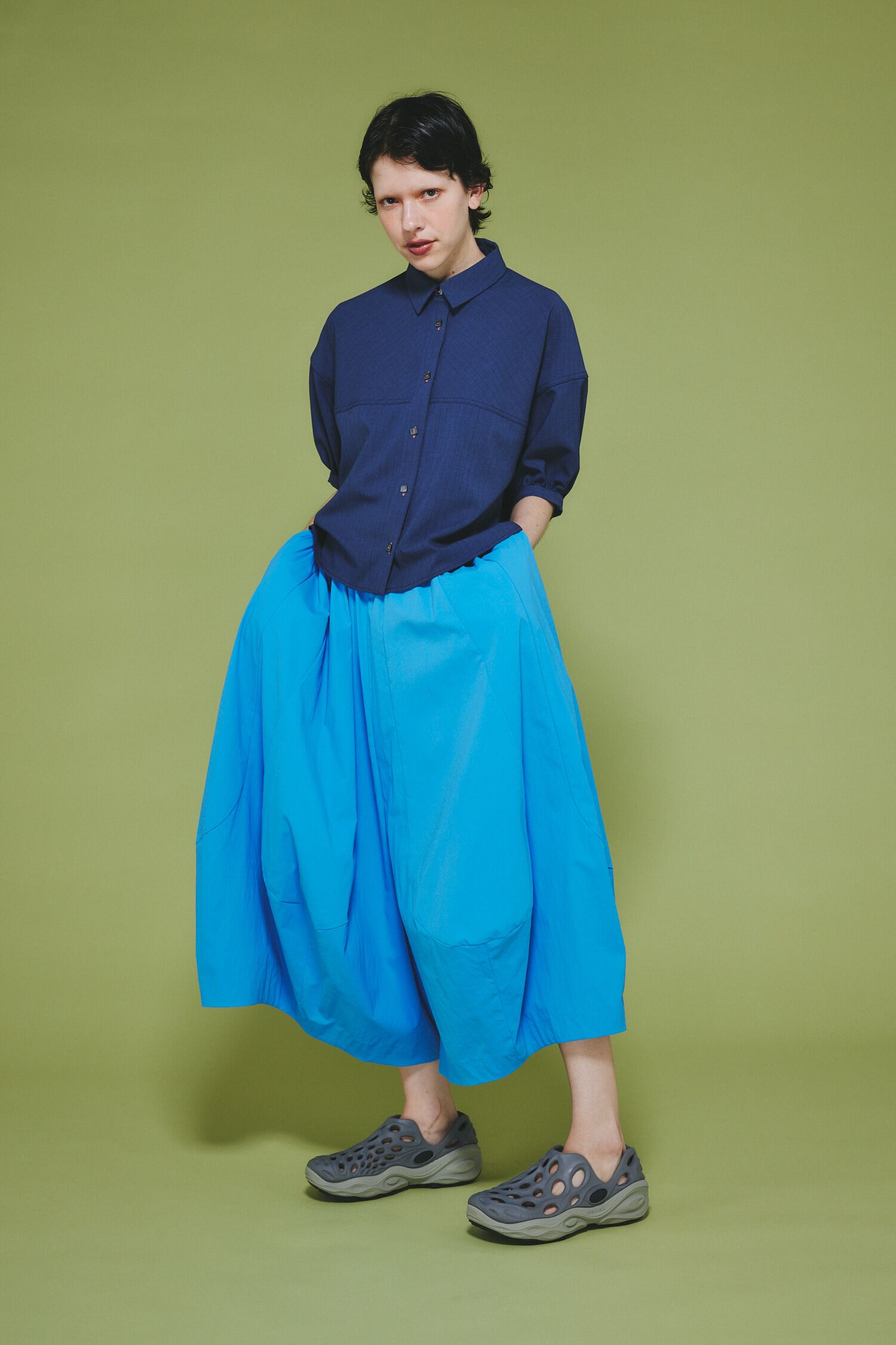 HeRIN.CYE「Stripe half sleeve shirt」|シャツ・ブラウス|