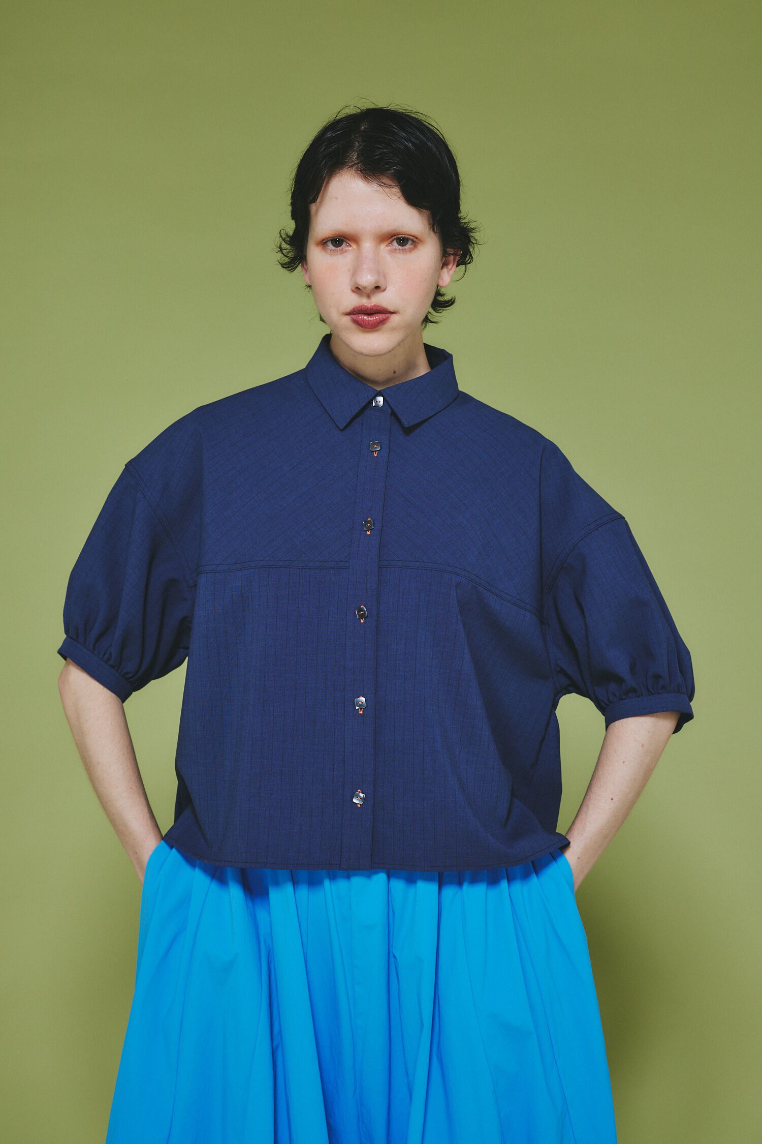 HeRIN.CYE「Stripe half sleeve shirt」|シャツ・ブラウス|