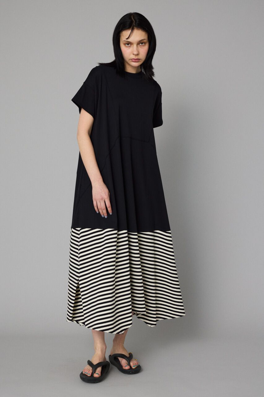 HeRIN.CYE「Border hem one piece」|ワンピース|BLK