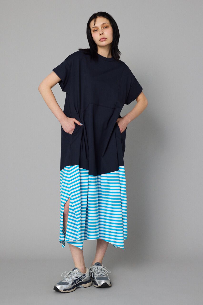 HeRIN.CYE「Border hem one piece」|ワンピース|NVY