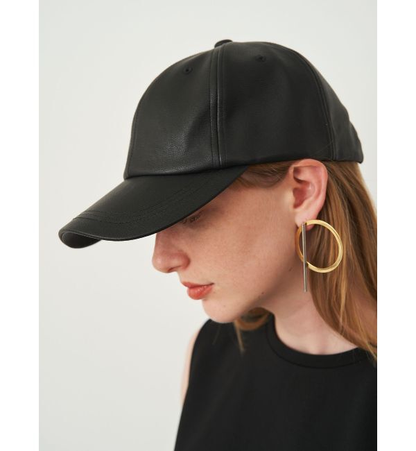 ELENDEEK「FAKE LEATHER CAP」|キャップ・キャスケット|ブラック