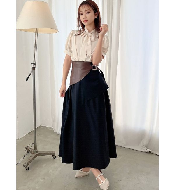 RESEXXY「合皮コルセット付フレアスカート」|スカート|