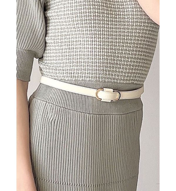 RESEXXY「ゴールドポイントナローベルト」|ベルト|ホワイト