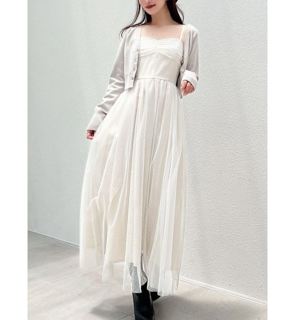 RESEXXY「カーデセットチュールワンピース」|ワンピース|ベージュ