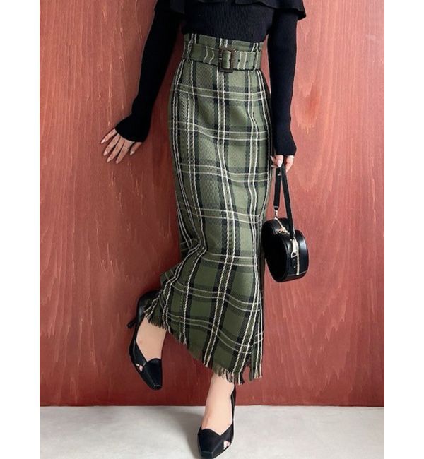 RESEXXY「フリンジタイトスカート」|スカート|グリーン