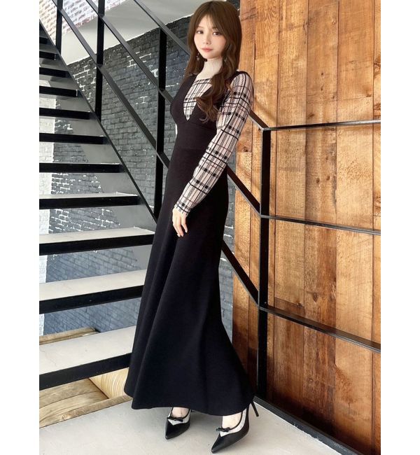 RESEXXY「コルセットフレアニットジャンスカ」|ジャンパースカート|