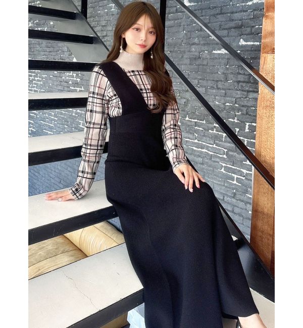 RESEXXY「コルセットフレアニットジャンスカ」|ジャンパースカート|