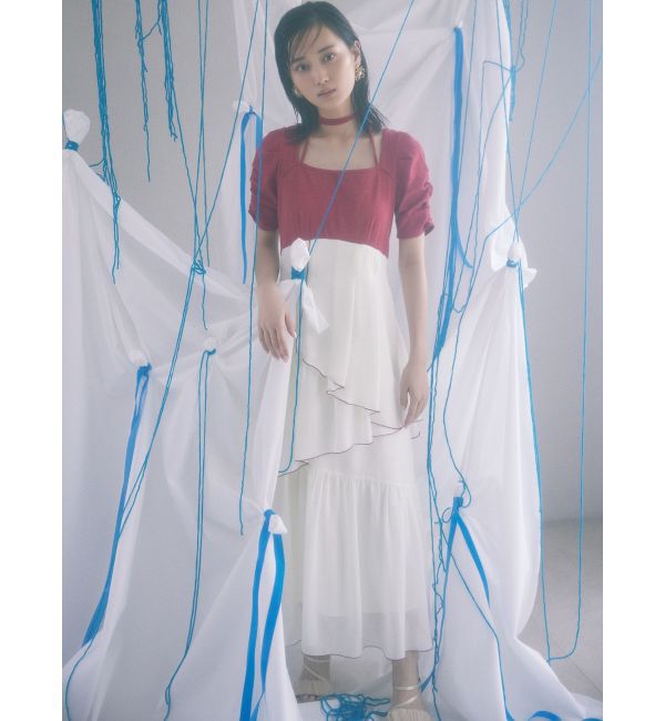 RESEXXY「バイカラーメローフレアワンピース」|ワンピース|