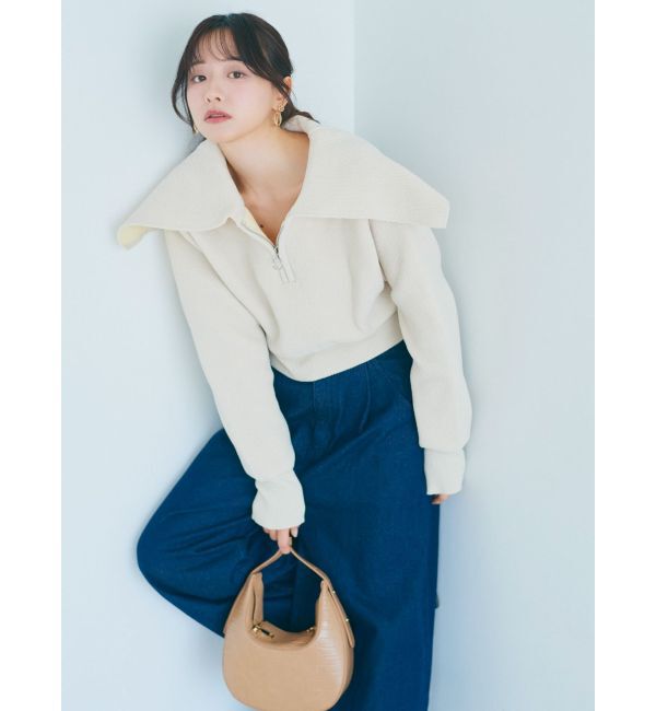 dazzlin「ダブルハイウエストワイドデニムパンツ」|デニム|